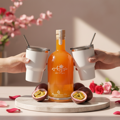 Pack San Valentín - Licor de Maracuyá con 2 termos de regalo